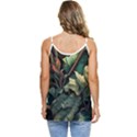 Tropical Leaf Leaves Foliage Monstera Nature Casual Spaghetti Strap Chiffon Top View4