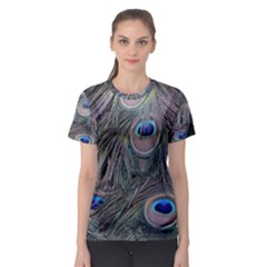 Peacock Feathers Peacock Bird Feathers Women s Sport Mesh Tee