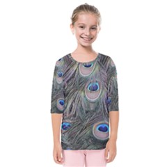 Peacock Feathers Peacock Bird Feathers Kids  Quarter Sleeve Raglan Tee