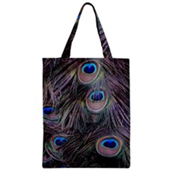 Peacock Feathers Peacock Bird Feathers Zipper Classic Tote Bag