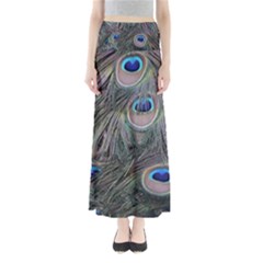 Peacock Feathers Peacock Bird Feathers Full Length Maxi Skirt