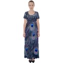 Peacock Feathers Peacock Bird Feathers High Waist Short Sleeve Maxi Dress View1