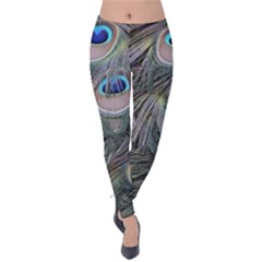 Peacock Feathers Peacock Bird Feathers Velvet Leggings