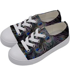 Peacock Feathers Peacock Bird Feathers Kids  Low Top Canvas Sneakers