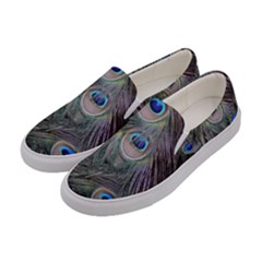 Peacock Feathers Peacock Bird Feathers Women s Canvas Slip Ons