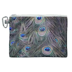 Peacock Feathers Peacock Bird Feathers Canvas Cosmetic Bag (xl)