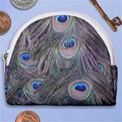 Peacock Feathers Peacock Bird Feathers Horseshoe Style Canvas Pouch