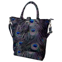 Peacock Feathers Peacock Bird Feathers Buckle Top Tote Bag by Jancukart