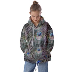 Peacock Feathers Peacock Bird Feathers Kids  Oversized Hoodie