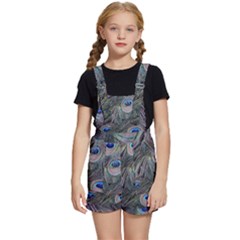 Peacock Feathers Peacock Bird Feathers Kids  Short Overalls