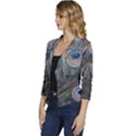 Peacock Feathers Peacock Bird Feathers Women s Casual 3/4 Sleeve Spring Jacket View2