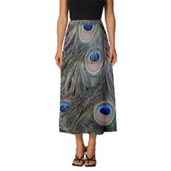 Peacock Feathers Peacock Bird Feathers Classic Midi Chiffon Skirt