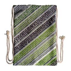 Field Agriculture Farm Stripes Diagonal Drawstring Bag (large)