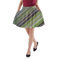 Field Agriculture Farm Stripes Diagonal A-line Pocket Skirt