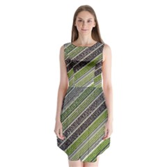 Field Agriculture Farm Stripes Diagonal Sleeveless Chiffon Dress  