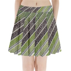 Field Agriculture Farm Stripes Diagonal Pleated Mini Skirt