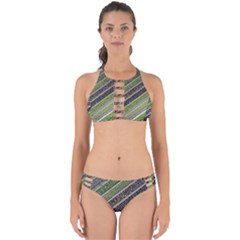 Field Agriculture Farm Stripes Diagonal Perfectly Cut Out Bikini Set