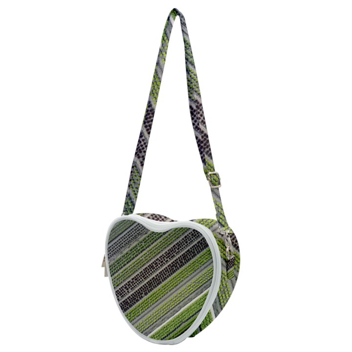 Field Agriculture Farm Stripes Diagonal Heart Shoulder Bag