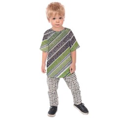 Field Agriculture Farm Stripes Diagonal Kids  Raglan Tee