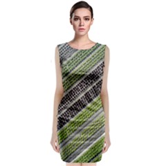 Field Agriculture Farm Stripes Diagonal Sleeveless Velvet Midi Dress by Jancukart