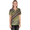 Field Agriculture Farm Stripes Diagonal Women s V-Neck Scrub Top View1