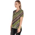 Field Agriculture Farm Stripes Diagonal Women s V-Neck Scrub Top View2