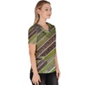 Field Agriculture Farm Stripes Diagonal Women s V-Neck Scrub Top View3