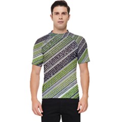 Field Agriculture Farm Stripes Diagonal Men s Short Sleeve Rash Guard