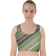 Field Agriculture Farm Stripes Diagonal Velvet Racer Back Crop Top by Jancukart