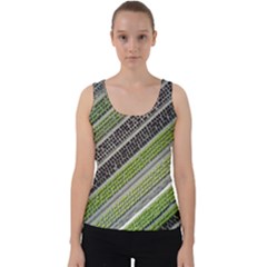 Field Agriculture Farm Stripes Diagonal Velvet Tank Top by Jancukart