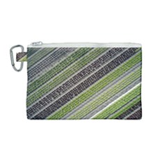 Field Agriculture Farm Stripes Diagonal Canvas Cosmetic Bag (medium)