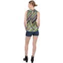 Field Agriculture Farm Stripes Diagonal High Neck Satin Top View2