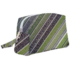 Field Agriculture Farm Stripes Diagonal Wristlet Pouch Bag (large)