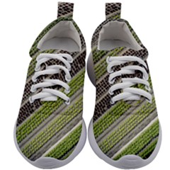 Field Agriculture Farm Stripes Diagonal Kids Athletic Shoes by Jancukart