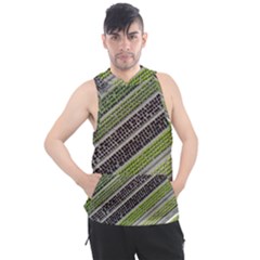 Field Agriculture Farm Stripes Diagonal Men s Sleeveless Hoodie