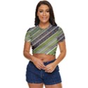 Field Agriculture Farm Stripes Diagonal Side Button Cropped Tee View1