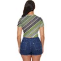 Field Agriculture Farm Stripes Diagonal Side Button Cropped Tee View4