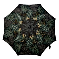 Tropical Leaves Foliage Monstera Nature Home Hook Handle Umbrellas (small)