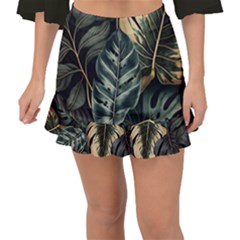 Tropical Leaves Foliage Monstera Nature Home Fishtail Mini Chiffon Skirt