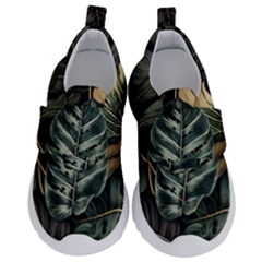 Tropical Leaves Foliage Monstera Nature Home Kids  Velcro No Lace Shoes