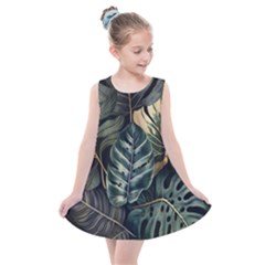 Tropical Leaves Foliage Monstera Nature Home Kids  Summer Dress