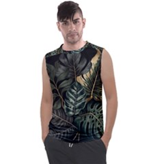 Tropical Leaves Foliage Monstera Nature Home Men s Regular Tank Top