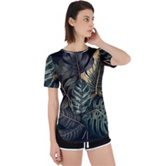 Tropical Leaves Foliage Monstera Nature Home Perpetual Short Sleeve T-Shirt