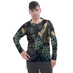 Tropical Leaves Foliage Monstera Nature Home Men s Pique Long Sleeve Tee