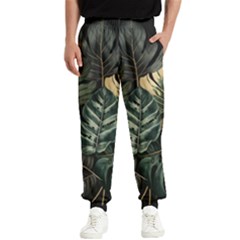 Tropical Leaves Foliage Monstera Nature Home Men s Elastic Waist Pants