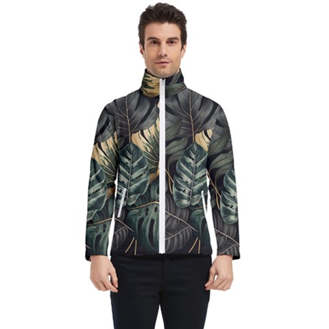 Tropical Leaves Foliage Monstera Nature Home Men s Bomber Jacket by Jancukart