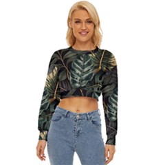 Tropical Leaves Foliage Monstera Nature Home Lightweight Long Sleeve Sweatshirt