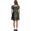 Tropical Leaves Foliage Monstera Nature Home Kids  Puff Sleeved Dress View4