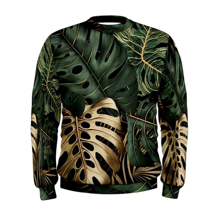 Tropical Leaves Foliage Monstera Nature Home Art Men s Sweatshirt