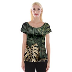 Tropical Leaves Foliage Monstera Nature Home Art Cap Sleeve Top